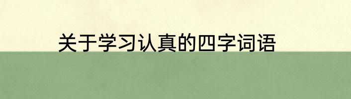 关于学习认真的四字词语