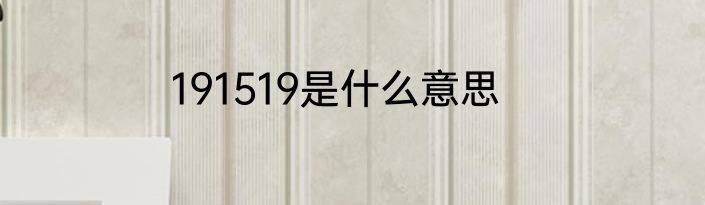 191519是什么意思