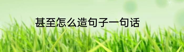 甚至怎么造句子一句话