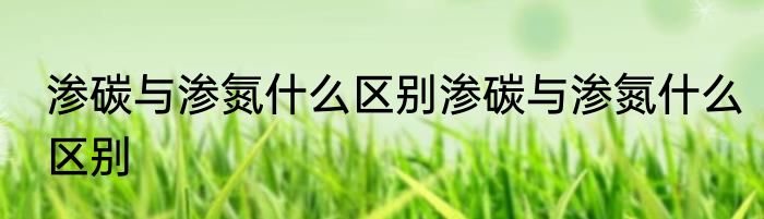 渗碳与渗氮什么区别渗碳与渗氮什么区别
