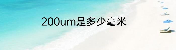 200um是多少毫米