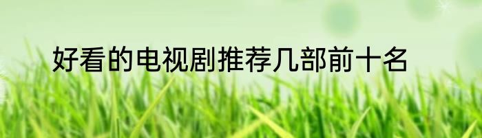 好看的电视剧推荐几部前十名
