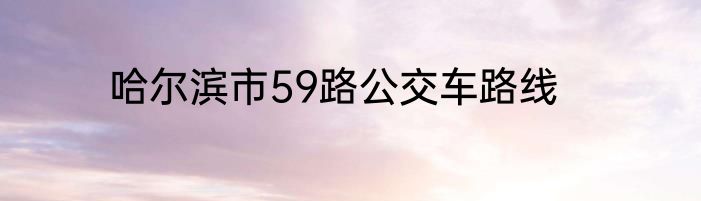 哈尔滨市59路公交车路线
