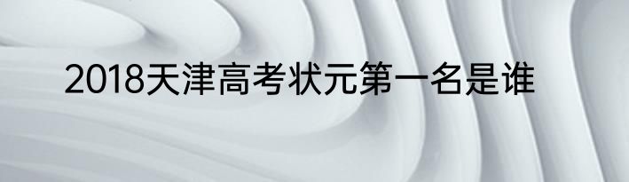 2018天津高考状元第一名是谁