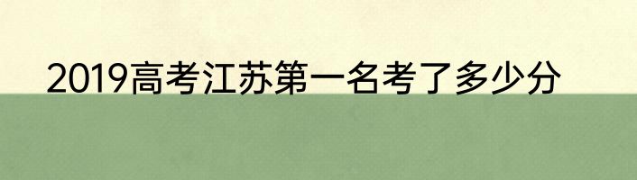 2019高考江苏第一名考了多少分
