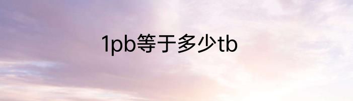 1pb等于多少tb