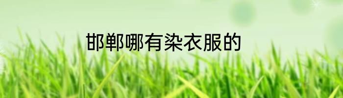 邯郸哪有染衣服的