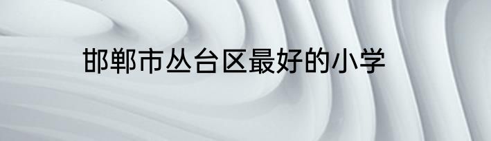 邯郸市丛台区最好的小学