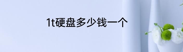 1t硬盘多少钱一个