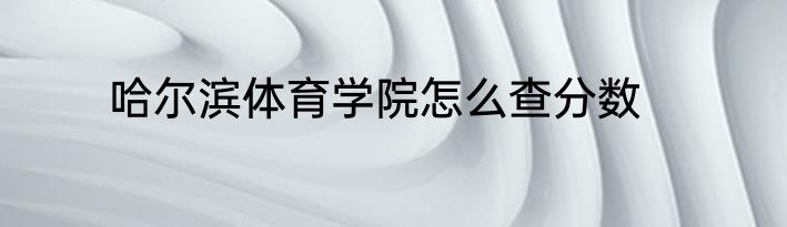 哈尔滨体育学院怎么查分数