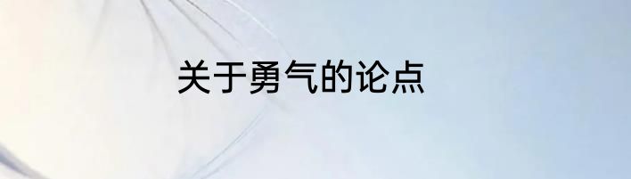 关于勇气的论点