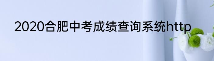 2020合肥中考成绩查询系统http