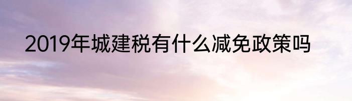 2019年城建税有什么减免政策吗