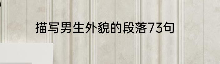 描写男生外貌的段落73句