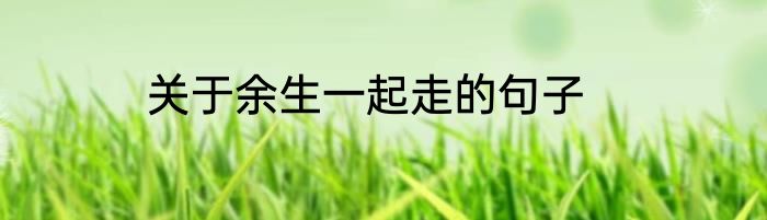 关于余生一起走的句子