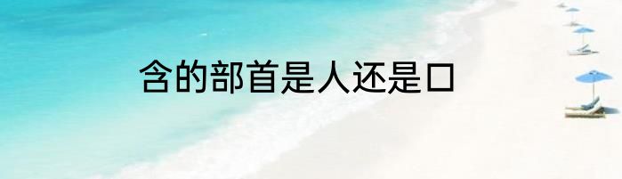 含的部首是人还是口