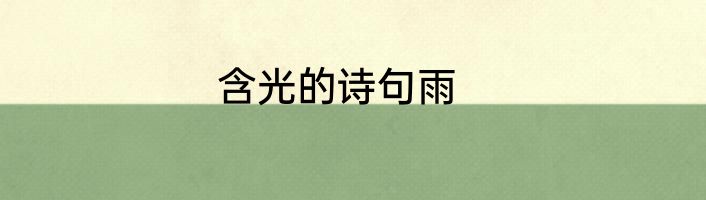 含光的诗句雨