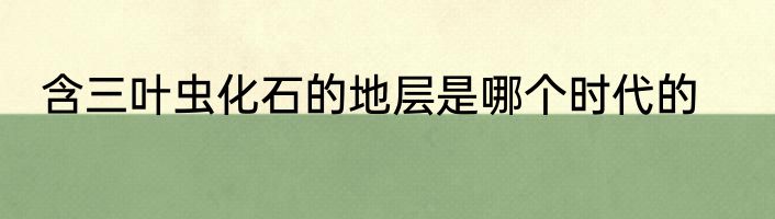 含三叶虫化石的地层是哪个时代的