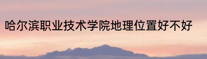 哈尔滨职业技术学院地理位置好不好