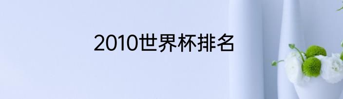 2010世界杯排名