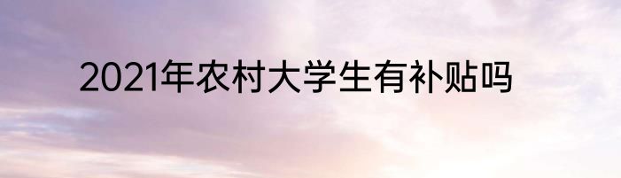 2021年农村大学生有补贴吗