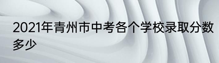 2021年青州市中考各个学校录取分数多少