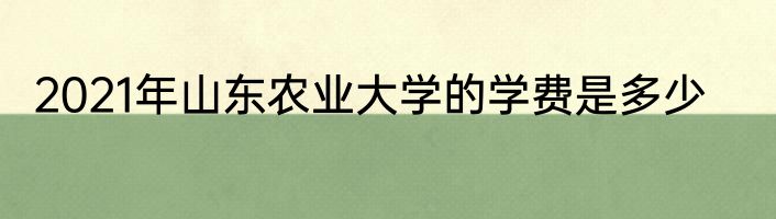 2021年山东农业大学的学费是多少