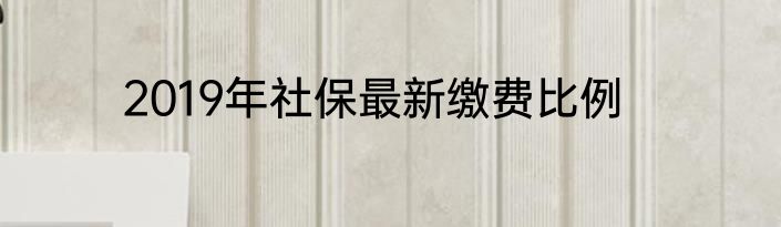 2019年社保最新缴费比例