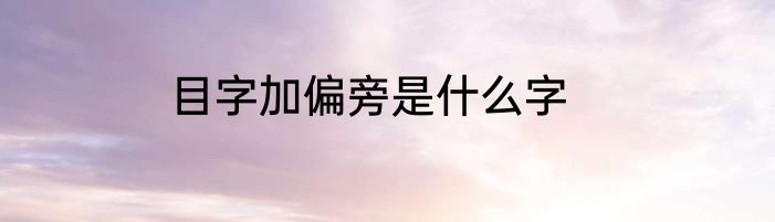 目字加偏旁是什么字