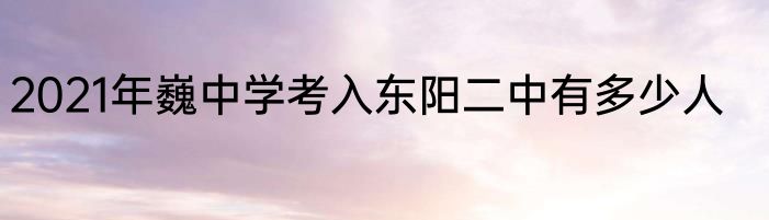 2021年巍中学考入东阳二中有多少人