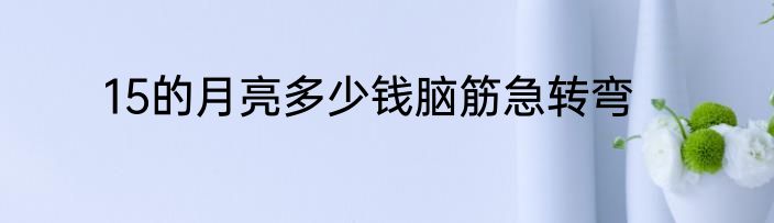 15的月亮多少钱脑筋急转弯