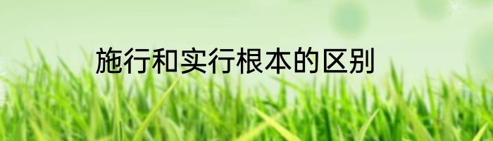 施行和实行根本的区别
