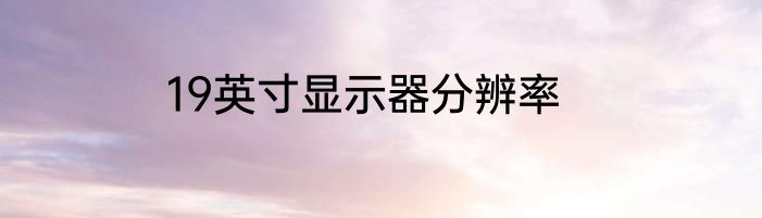 19英寸显示器分辨率