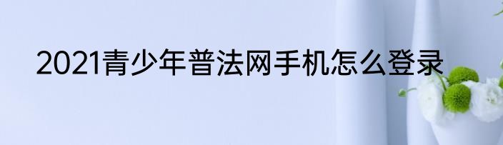 2021青少年普法网手机怎么登录