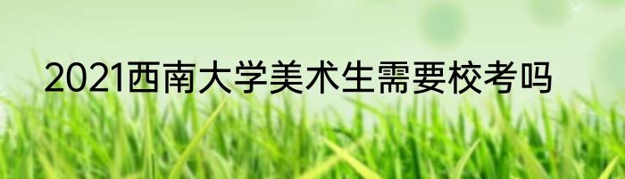 2021西南大学美术生需要校考吗