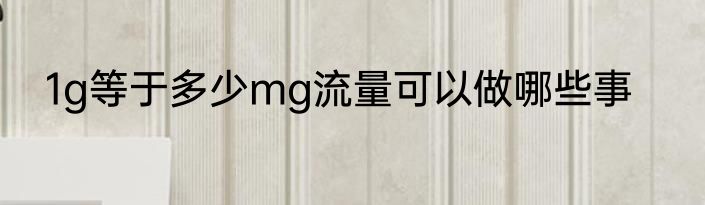 1g等于多少mg流量可以做哪些事
