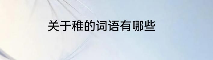 关于稚的词语有哪些
