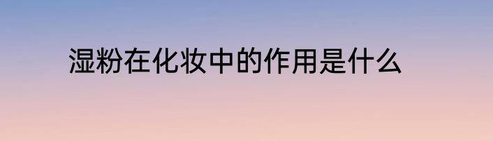 湿粉在化妆中的作用是什么