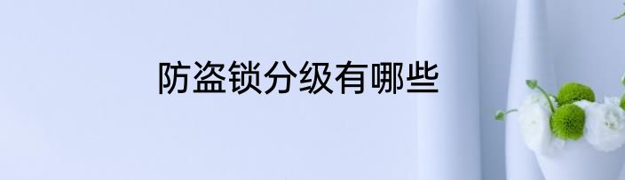 防盗锁分级有哪些