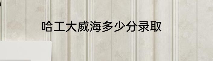 哈工大威海多少分录取