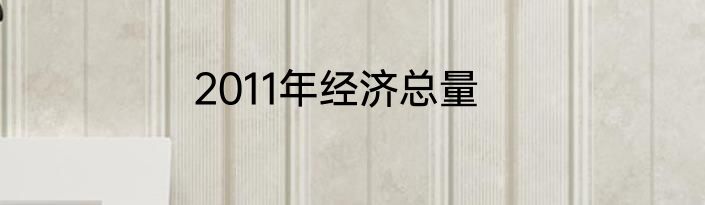 2011年经济总量