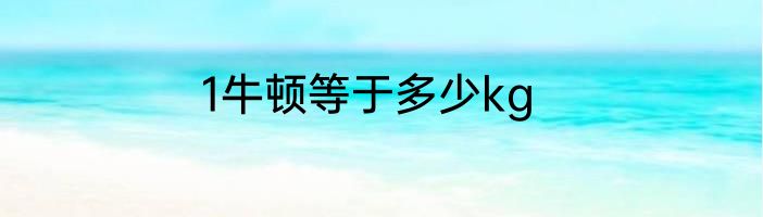 1牛顿等于多少kg