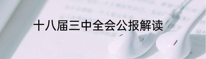 十八届三中全会公报解读