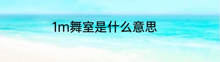 1m舞室是什么意思