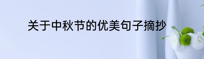 关于中秋节的优美句子摘抄
