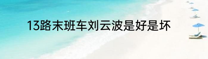 13路末班车刘云波是好是坏