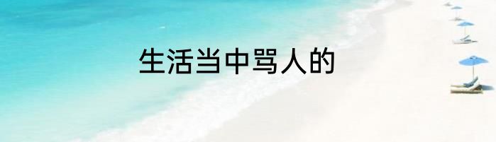 生活当中骂人的