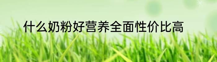 什么奶粉好营养全面性价比高