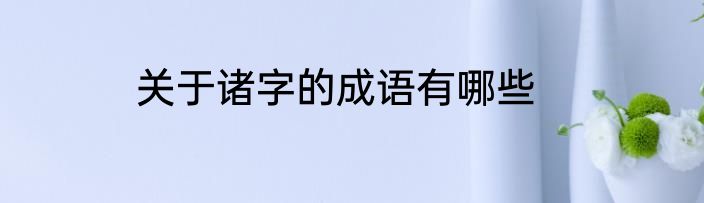 关于诸字的成语有哪些