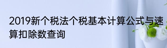 2019新个税法个税基本计算公式与速算扣除数查询